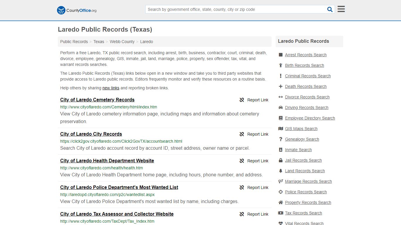 Public Records - Laredo, TX (Business, Criminal, GIS ...