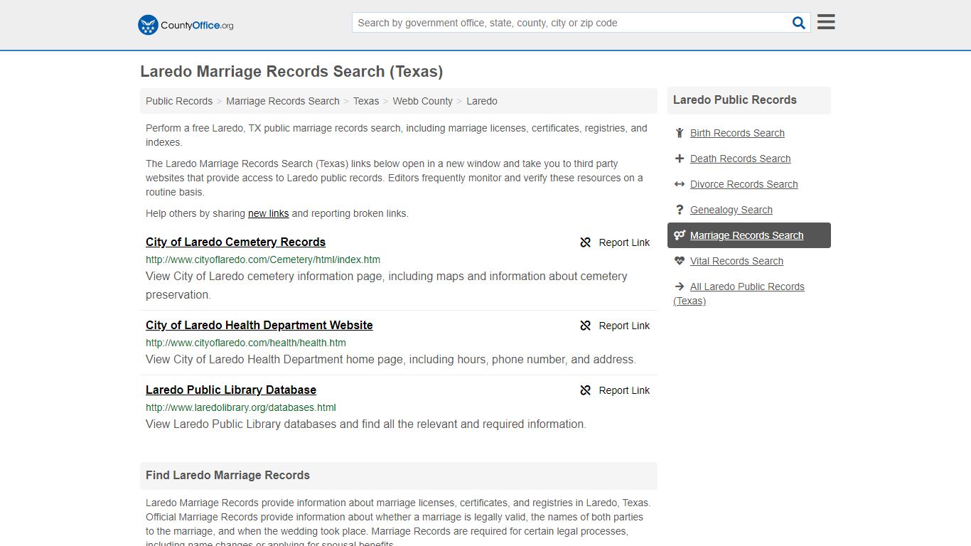 Marriage Records Search - Laredo, TX (Marriage Licenses ...